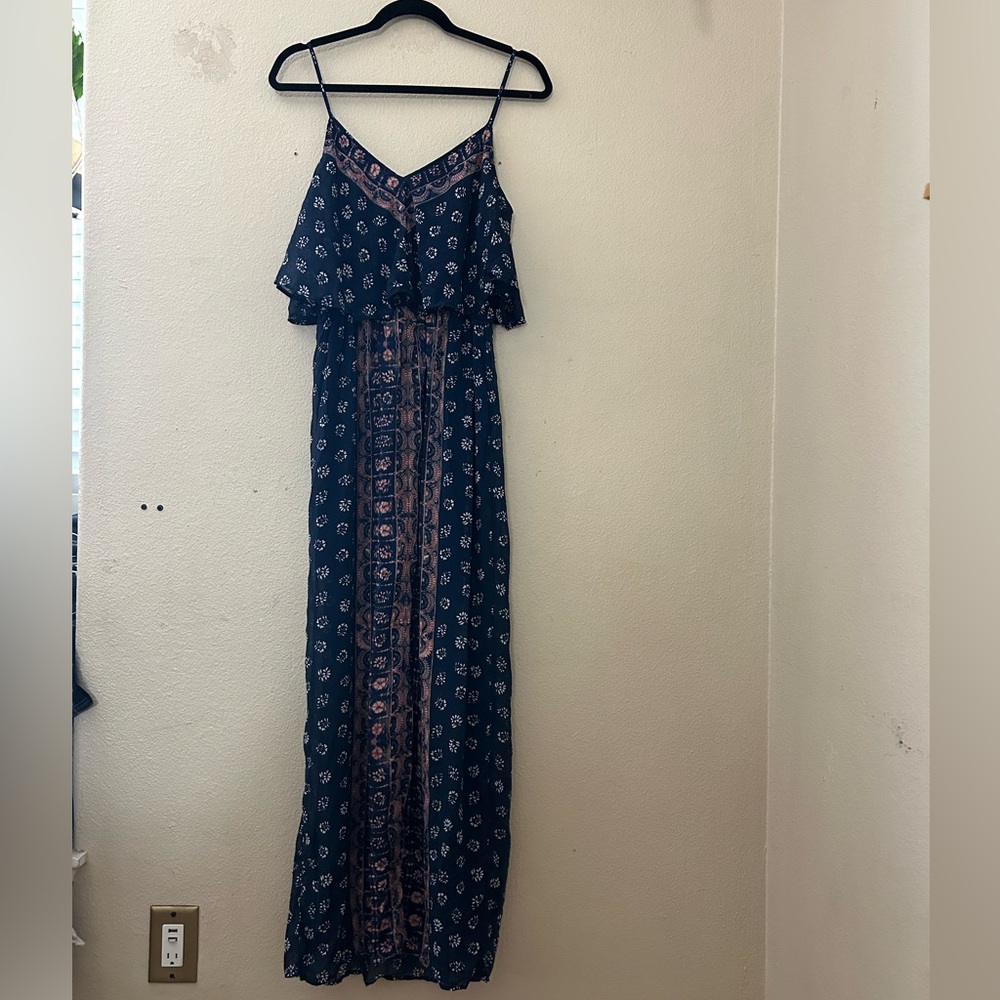 Navy blue printed dress